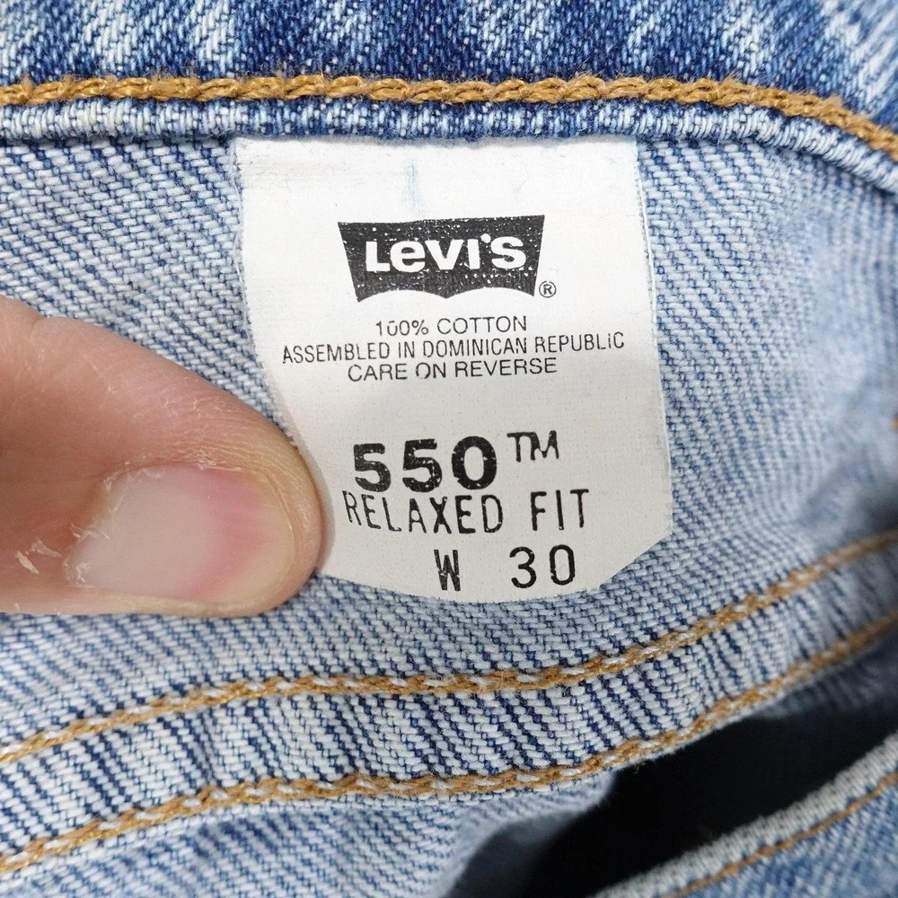 Levi's Jean Shorts Mens 29 Blue Denim 550 Relaxed Fit Bermuda 10 Inseam Vintage